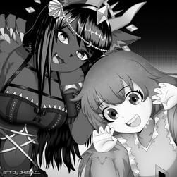 Commission made for VTuber as promotional art and reveal of guest character on her manga.